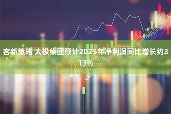 容新策略 太极集团预计2025年净利润同比增长约313%